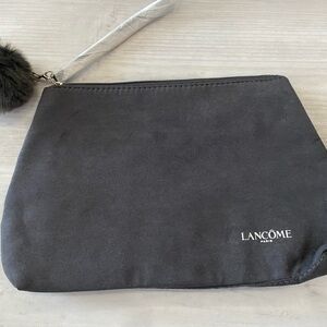 Lancôme Black Suede Cosmetic Pouch with Pom Charm
